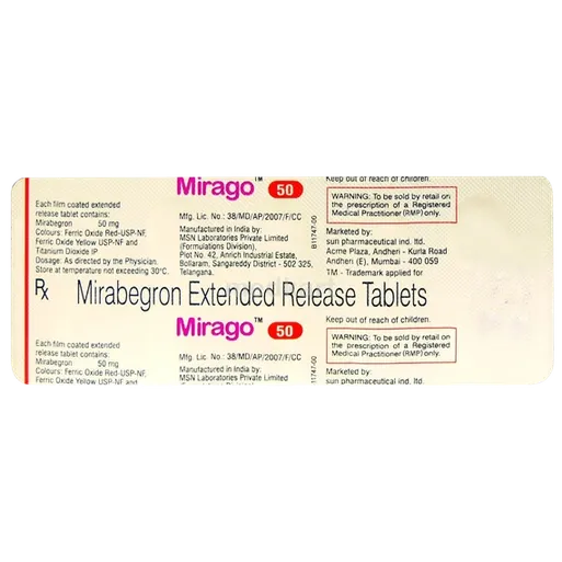 mirago 50mg tablet 10's